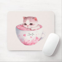 Cute White-Pink Cat in a Tea Cup (3)