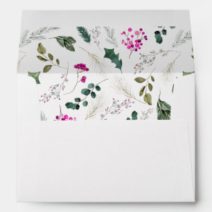 Cute White Pink Christmas Envelope 