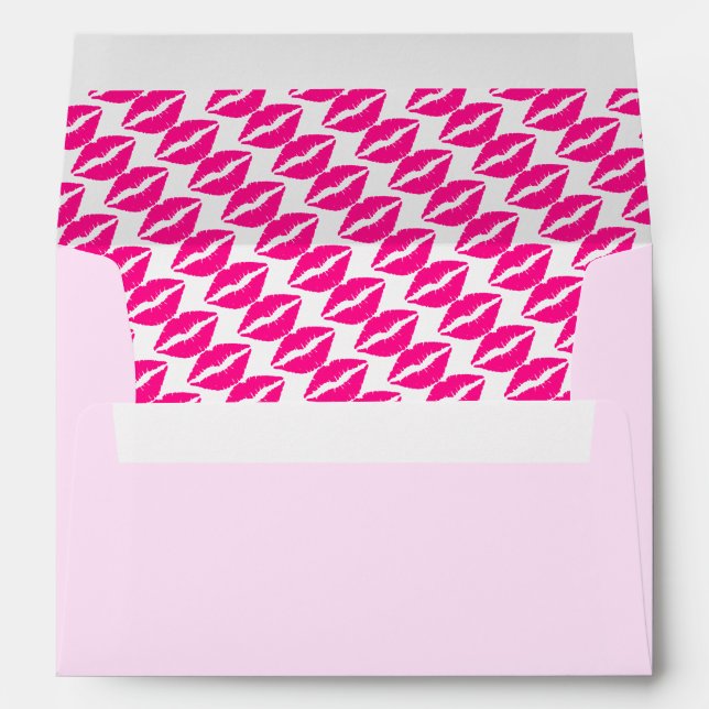 Cute white pink kisses pattern envelope (Back (Bottom))