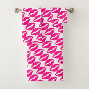 Cute white pink kisses pattern neck tie Case-Mate  Bath Towel Set