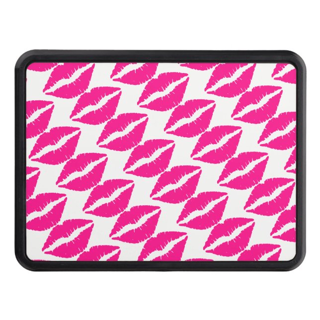 Cute white pink kisses pattern neck tie Case-Mate  Trailer Hitch Cover (Front)