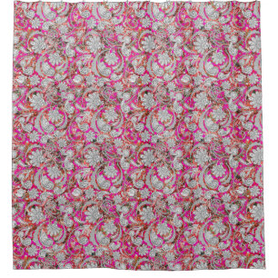 Cute white pink paisley patterns