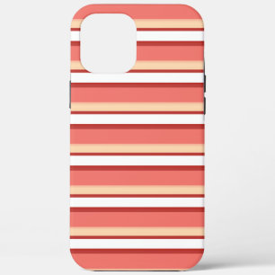 Cute white pink stripes iPhone 12 pro max case