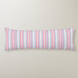 Cute white pinky stripes body pillow