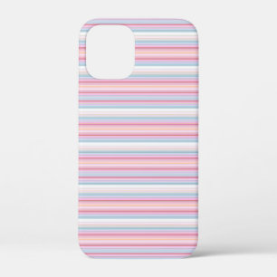 Cute white pinky stripes iPhone 12 mini case