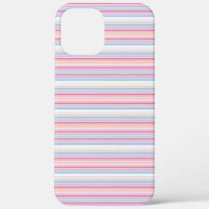 Cute white pinky stripes iPhone 12 pro max case