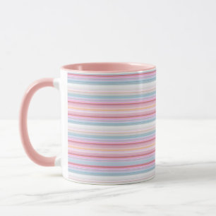 Cute white pinky stripes mug