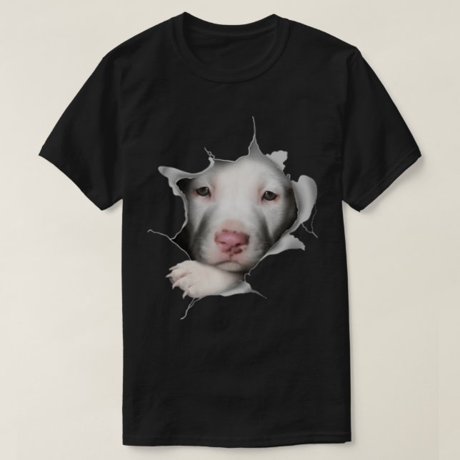 Cute White Pitbull Face Inside Me beagle lover  T-Shirt (Design Front)