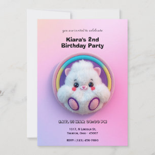 Cute White Plush Toy Birthday Card