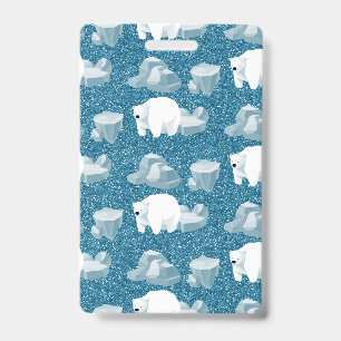 Cute White Polar Bear North Wild Animal Blue Cold Badge