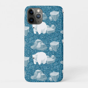 Cute White Polar Bear North Wild Animal Blue Cold iPhone 11 Pro Case