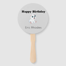 Cute white polar bear on grey birthday