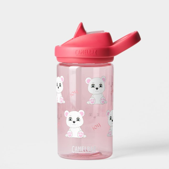 Cute White Polar Bear Water Bottle (Left)