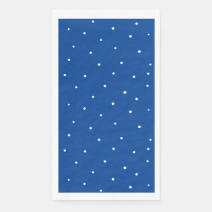 Cute white polka dots with blue background napkin