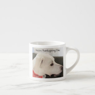 Cute White Puppy Dog Thanksgiving Espresso Mug