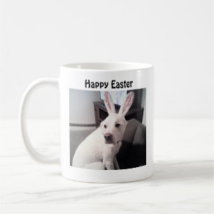 Cute White Puppy Dog Wearing Easter Bunny Mug
