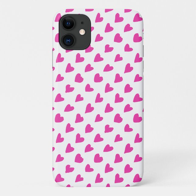 Cute white red hearts patterns Case-Mate iPhone case (Back)