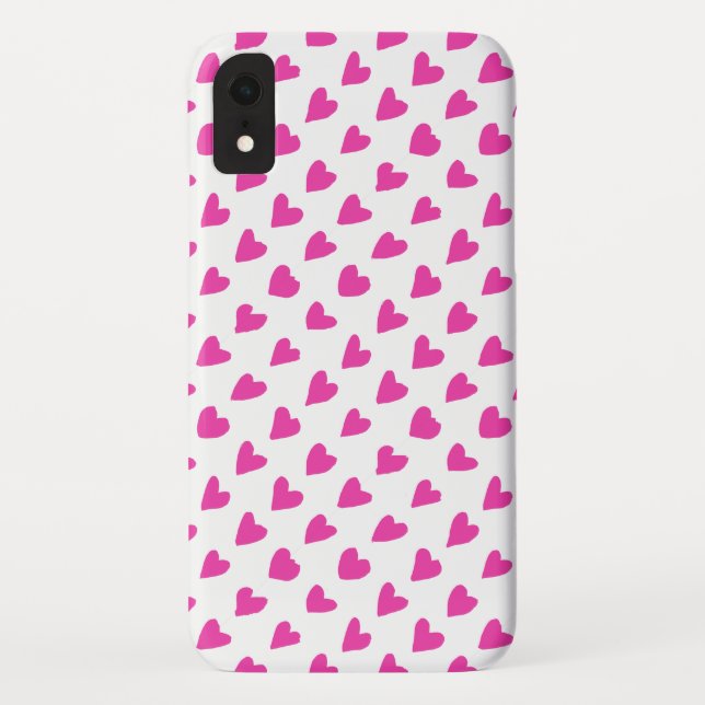 Cute white red hearts patterns Case-Mate iPhone case (Back)