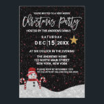 Cute White Red Snowman Night Sky Glitter Christmas Invitation<br><div class="desc">This snowman themed Christmas party invitation is a very cute and cool design for your holiday papery. It features a faux printed white glitter snowman with a red hat and scarf next to two candy canes on top of white glitter snow. The sky depicts a red and white star pattern...</div>