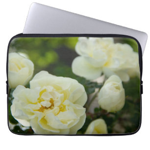 Cute white roses for positive   laptop sleeve