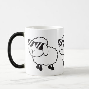 Cute White Sheep Cartoon Magic Mug