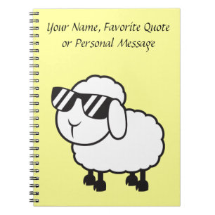 Cute White Sheep Cartoon Notebook