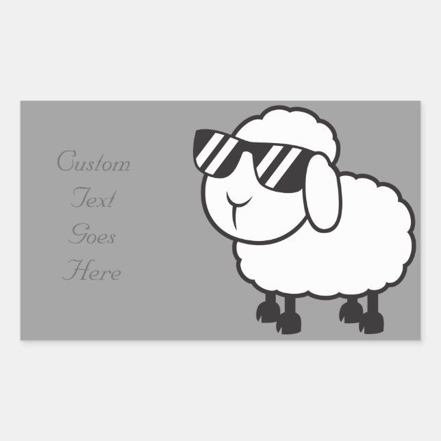Cute White Sheep Cartoon Sticker (Front)