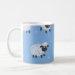 Cute white sheep: vintage lambs. coffee mug
