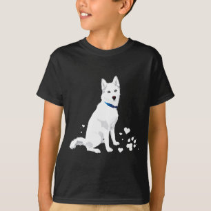 Cute White Siberian Husky Sweet White Snow Dog  T-Shirt