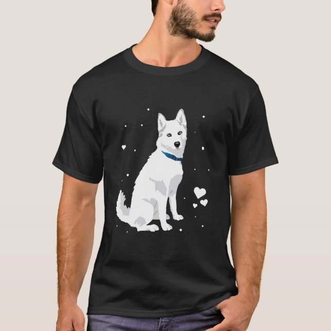 Cute White Siberian Husky Sweet White Snow Dog T-Shirt (Front)