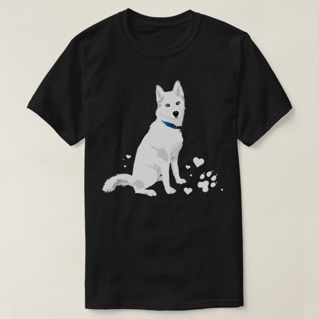 cute white Siberian Husky  sweet white Snow dog  T-Shirt (Design Front)