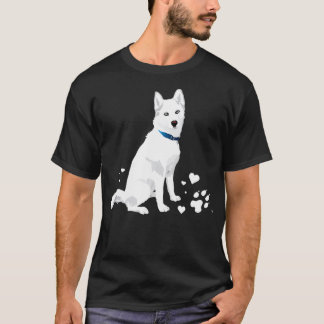 cute white Siberian Husky  sweet white Snow dog  T-Shirt