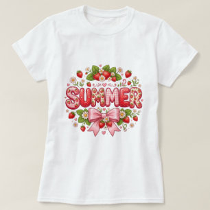 Cute White Summer Graphic T-Shirt