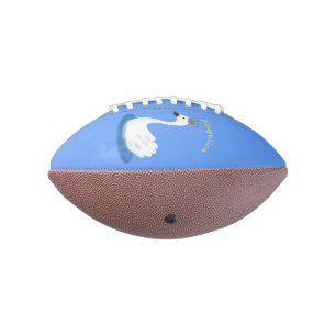 Cute white swan with crown cartoon football