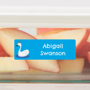 Cute white swan with crown cartoon personalized