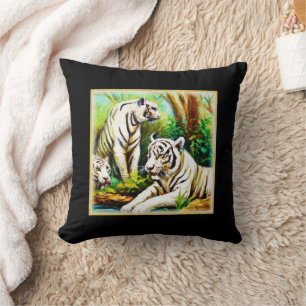 Cute White Tigers In The Jungle. Buy Now Throw Pillow