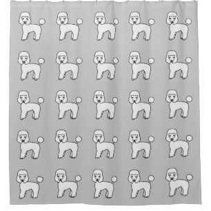 Cute White Toy Poodle Dogs Pattern