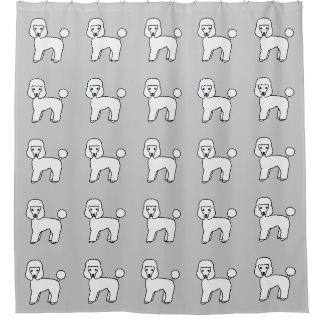 Cute White Toy Poodle Dogs Pattern (Front)