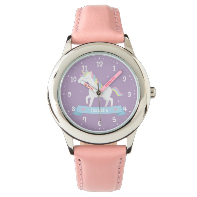 Cute White Unicorn Girls Watch (Front)