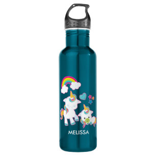 Cute White Unicorns Magical Mama & Baby 710 Ml Water Bottle