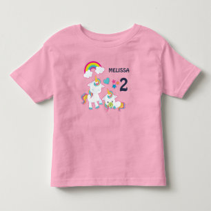 Cute White Unicorns Magical Mama & Baby Birthday Toddler T-shirt