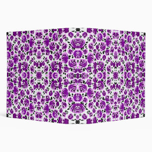 Cute white violet roses patterns binder