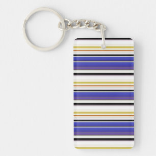 Cute white violet stripes keychain