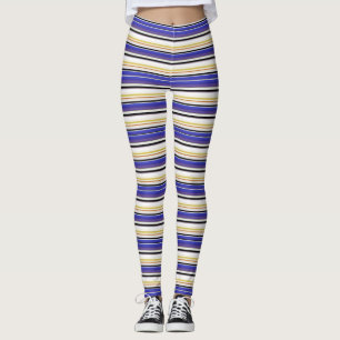 Cute white violet stripes leggings
