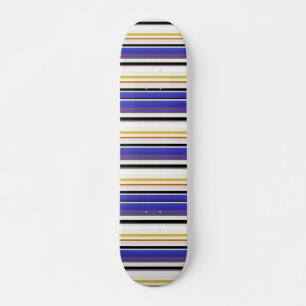 Cute white violet stripes skateboard