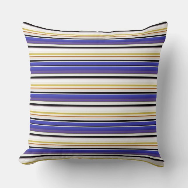 Cute white violet stripes throw pillow (Front)
