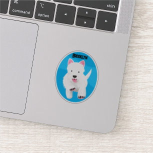 Cute white west highland terrier cartoon