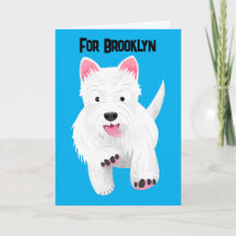 Cute white west highland terrier cartoon