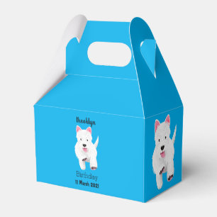 Cute white west highland terrier cartoon favor box