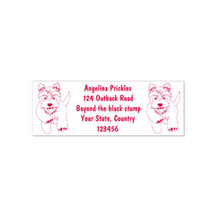 Cute white west highland terrier cartoon self-inking stamp
